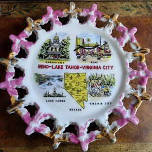 Collectable Retro Vintage Travel 1960's Reno -Lake Tahoe Plate